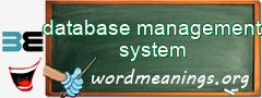 WordMeaning blackboard for database management system